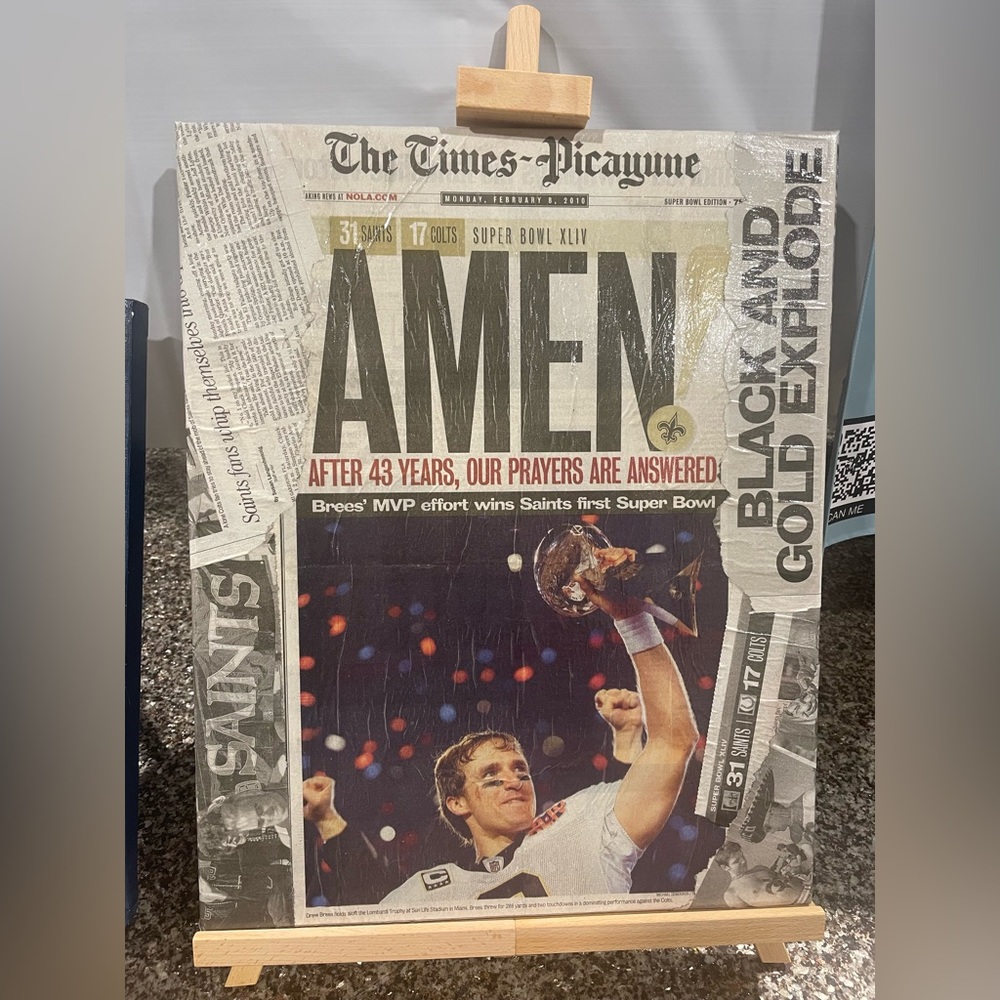 Super Bowl Newspaper Canvas
